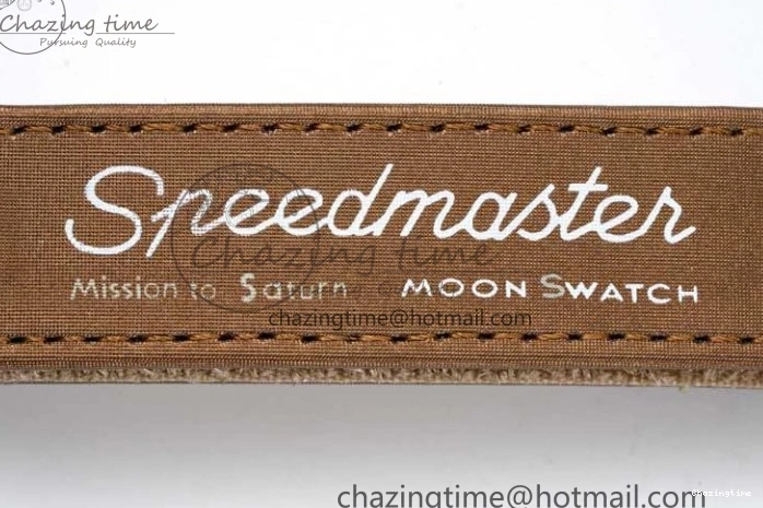 0418 Speedmaster Misson To Saturn 1:1 Best Edition Beige Dial On Nylon Strap Quartz Casual 7861